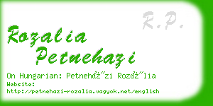 rozalia petnehazi business card